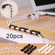 Ludlz 20Pcs Self-adhesive Adhesive Cable Clips, Wire Clips,Car Cable Organizer,Cable Holder,Cable Wire Management,Cable Holder for Car,Office and Home